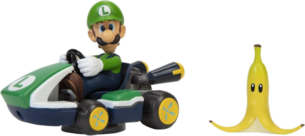 Nintendo MARIOKART Spin Out Kart "Luigi" mit Banane